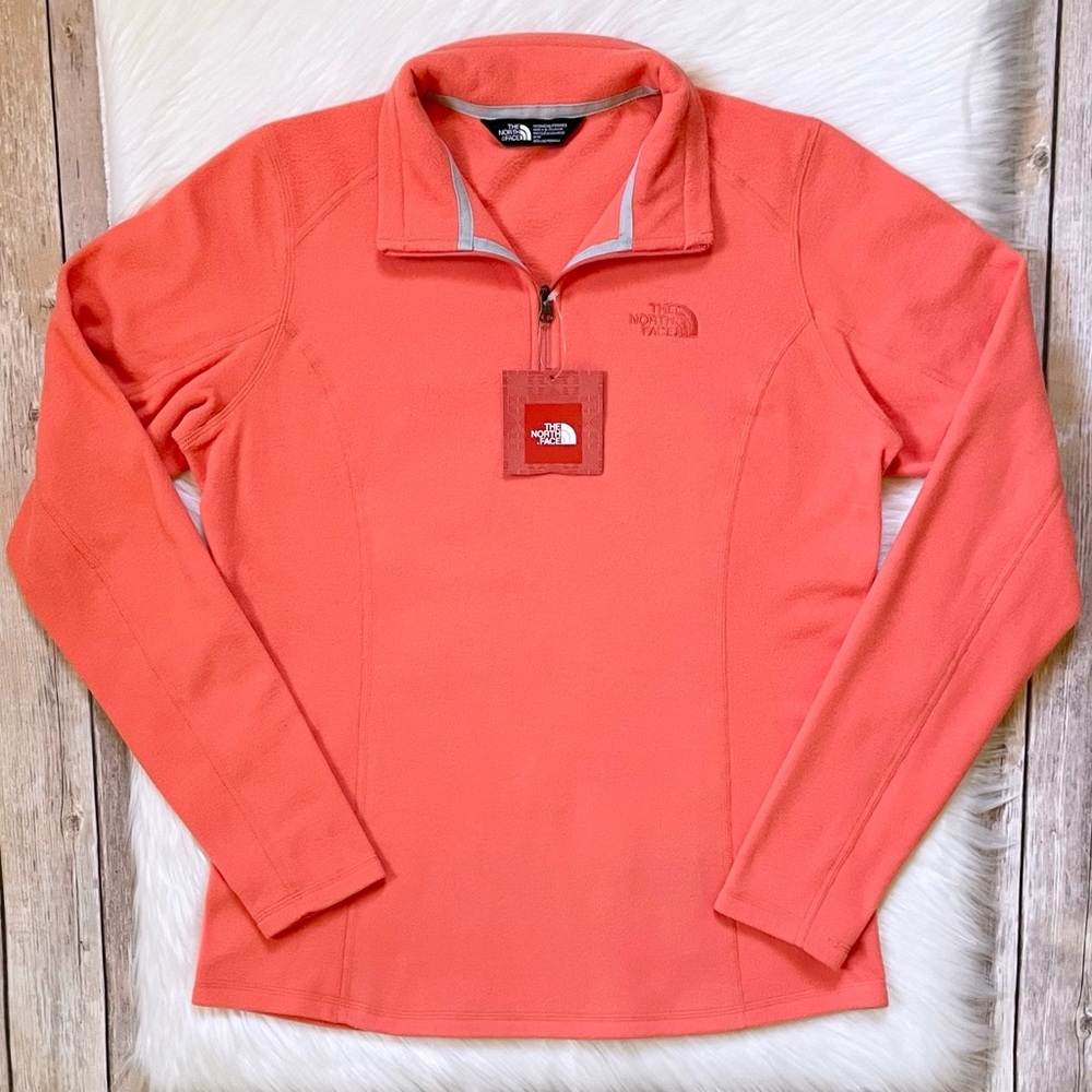 The North Face Women’s Glacier Quarter Zip Orange Fleece Pullover